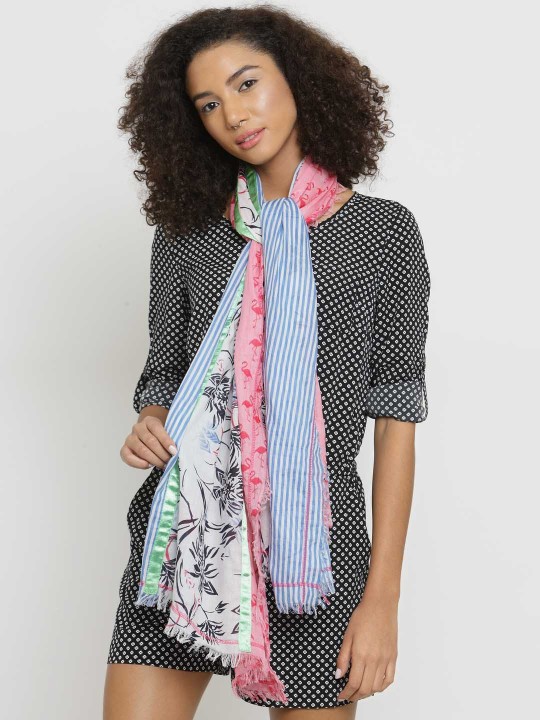 Women Green & Blue Printed Stole