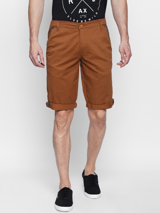 Men Rust Solid Regular Fit Chino Shorts 30