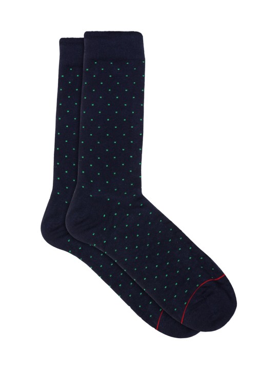 Men Navy Blue Patterned Socks