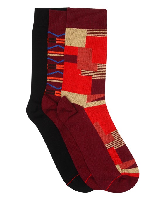 Men Set of 3 Patterned Socks