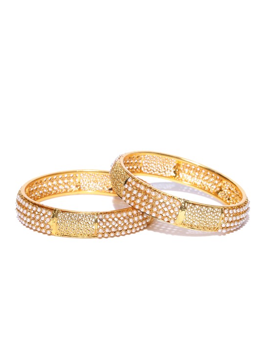 Set of 2 Gold-Toned Beaded Bangles 2.4