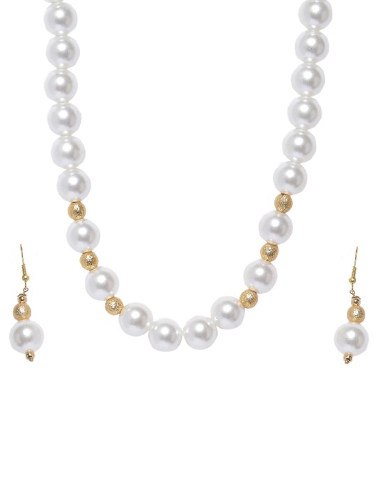 White Gold-Plated Necklace Set
