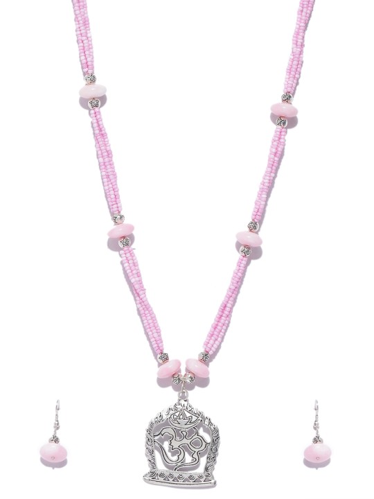 Women Pink Jewellery Set