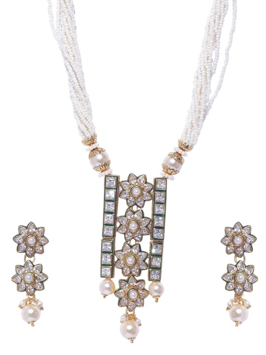 Aradhya Jewellery Arts Pretty long Multibeaded Mala with ethnic pendent