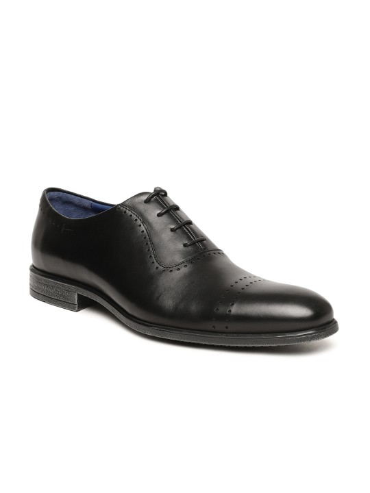 Men Black Genuine Leather Formal Oxfords 6