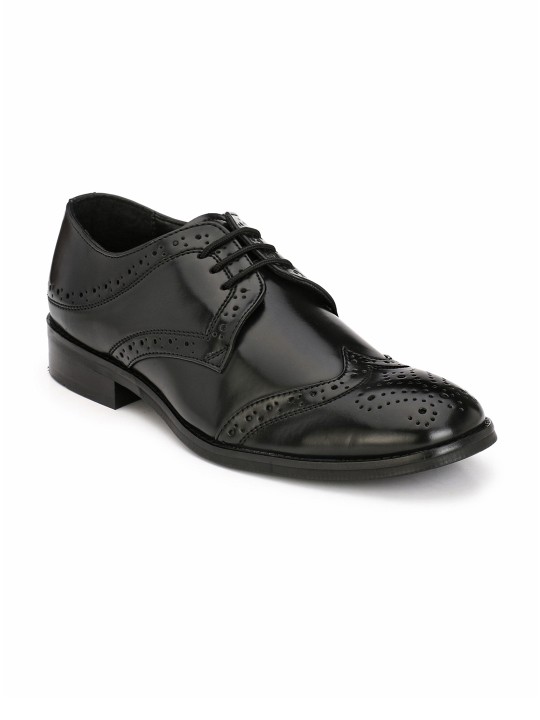 Hirel's Black Formal Brogues Shoes 7 