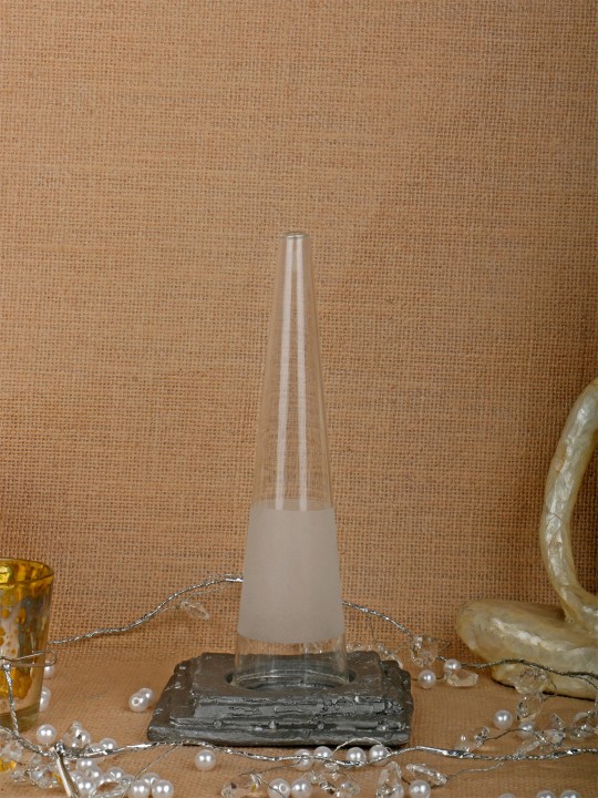 Clear & Metallic Cone Tealight Holder