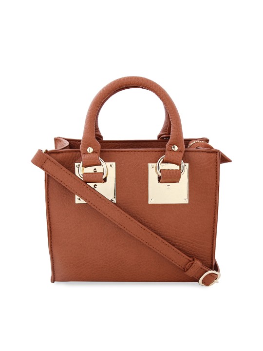 Brown Solid Handheld Bag