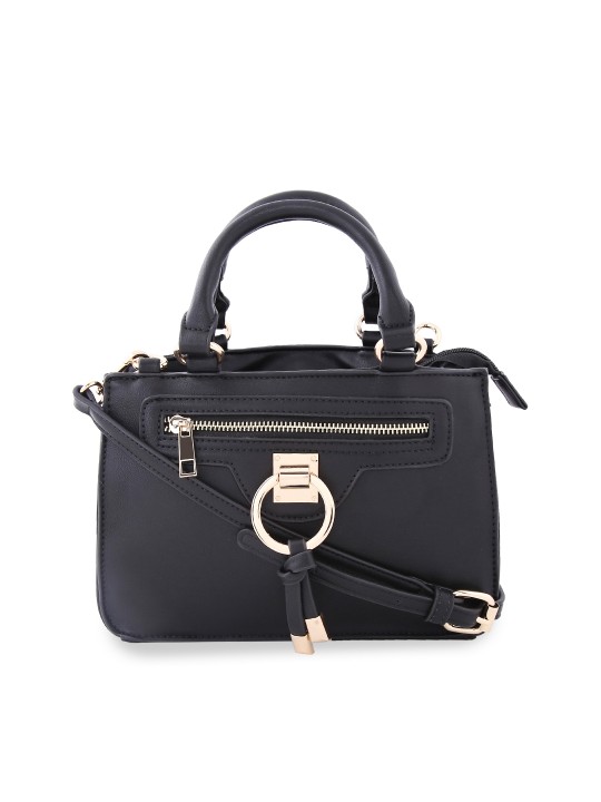 Black Solid Handheld Bag