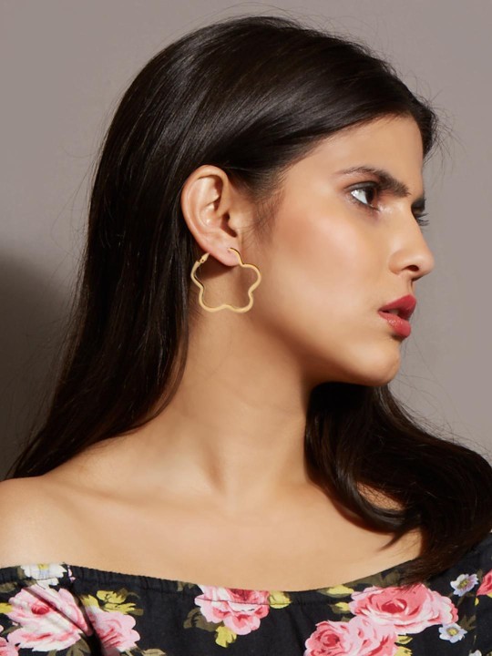 Gold-Toned Geometric Hoop Earrings