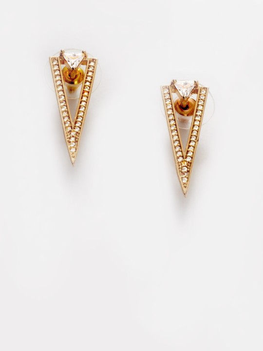 Gold-Toned Triangular Studs