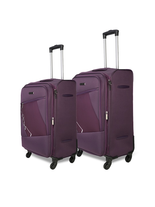 Unisex Pack of 2 Purple Trolley Bags