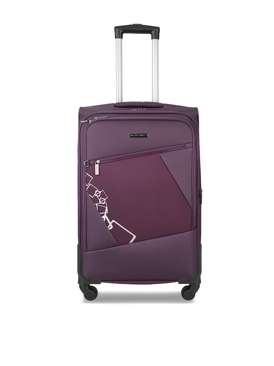 Unisex Purple Medium Trolley Bag