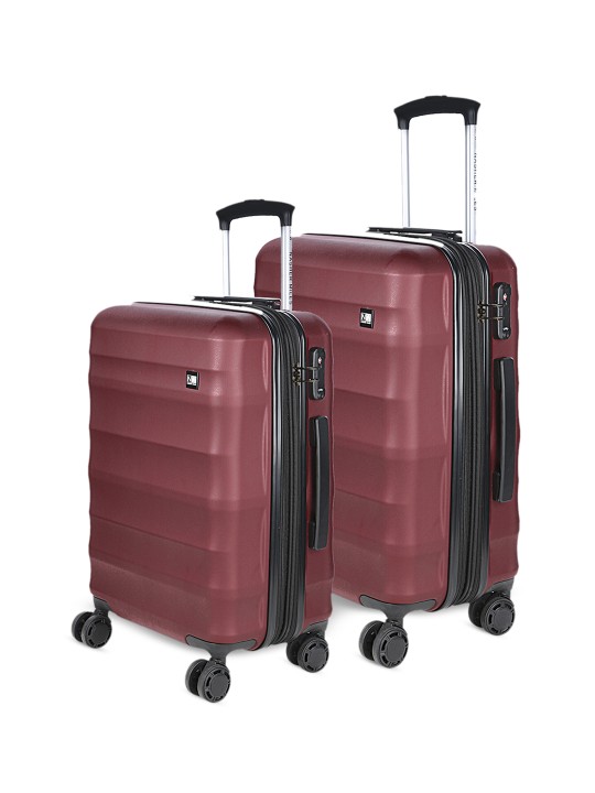 Nasher Miles Unisex Pack of 2 Maroon Hard-Sided Trolley Bags