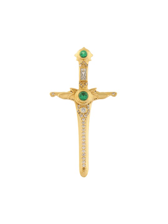Women Gold-Toned & Green Studded Ring