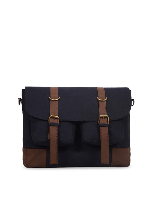 Men Blue Solid Messenger Bag