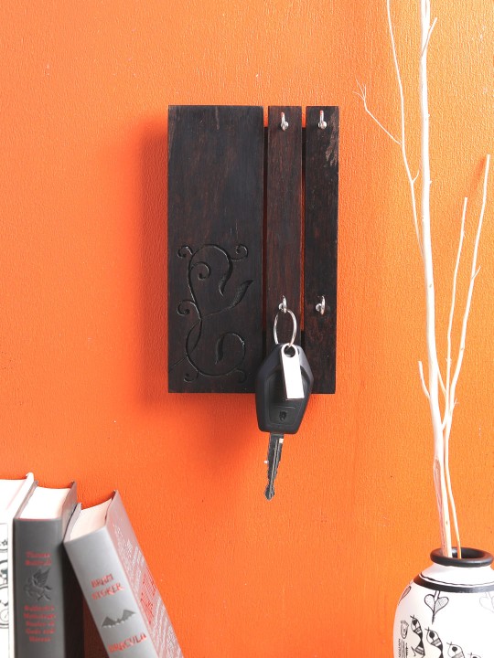 Brown Wooden Key Holder