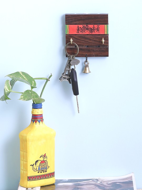 Brown Wooden Key Holder
