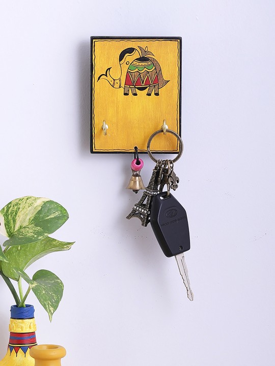 Yellow Wooden Key Holder