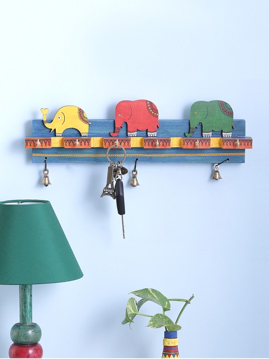 Multicoloured Wooden Key Holder