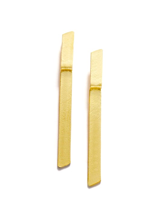 Gold-Toned Contemporary Drop Earrings