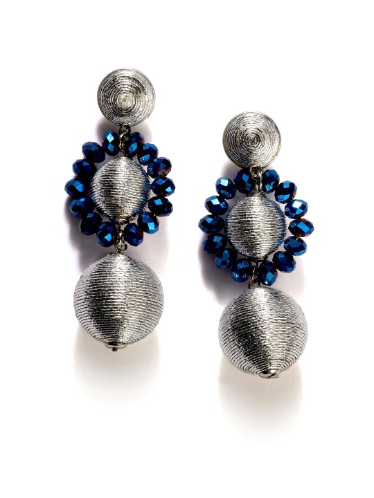 Blue Oval Drop Earrings