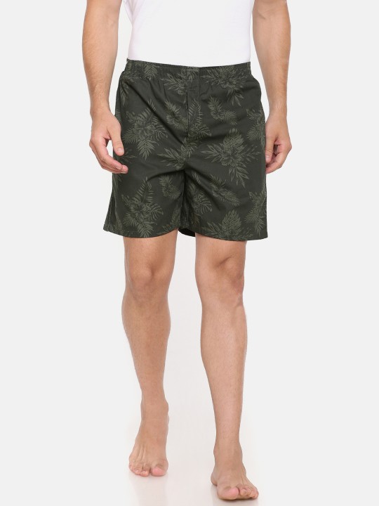 Men Olive Green Printed Boxers BBBX36XXL S
