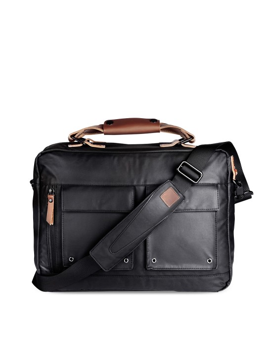 Unisex Black Solid Laptop Bag