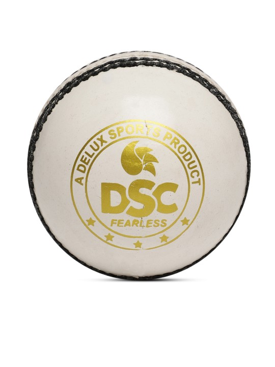 White Leather Red Dot Cricket Ball