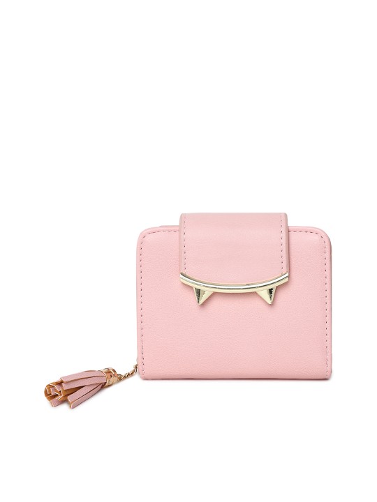 Peach-Coloured Solid Clutch