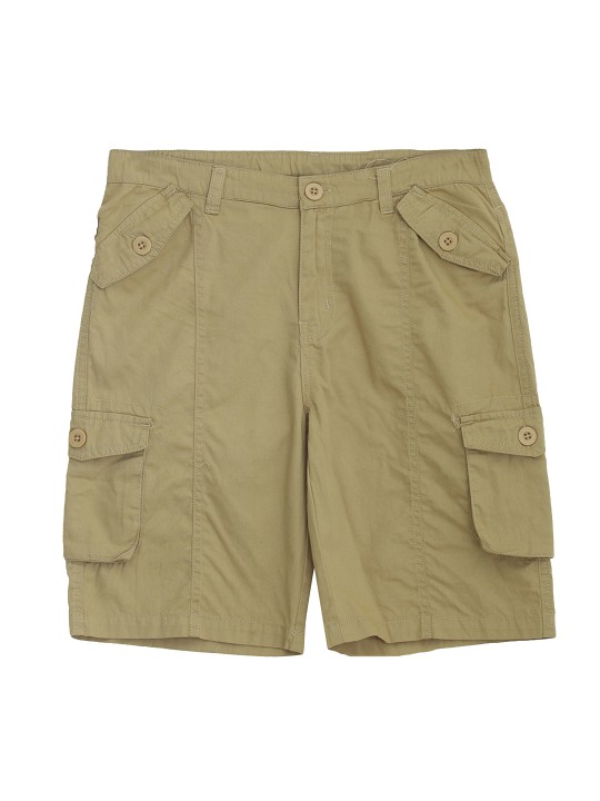 Boys Khaki Solid Regular Fit Regular Shorts 7-8Y