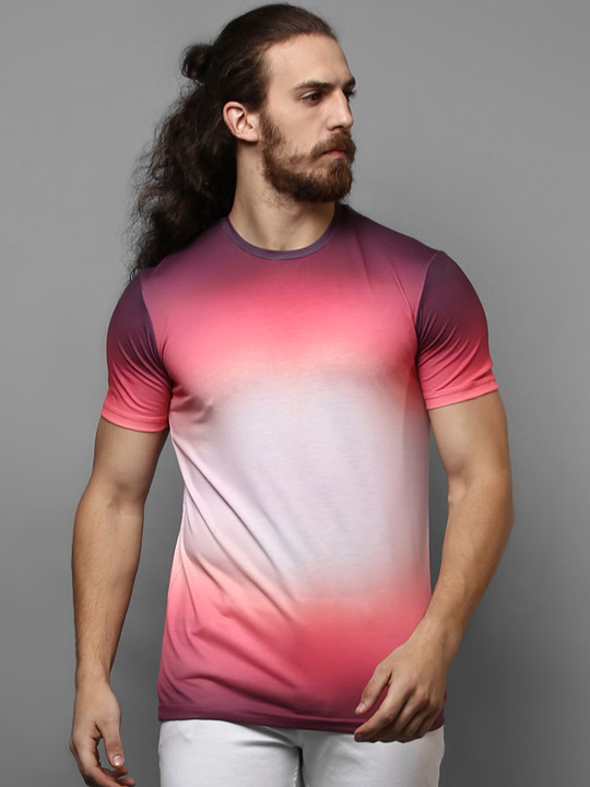 Men White Dyed Round Neck T-shirt