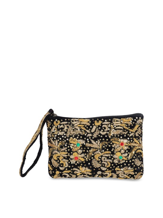 Black Embellished Pouch