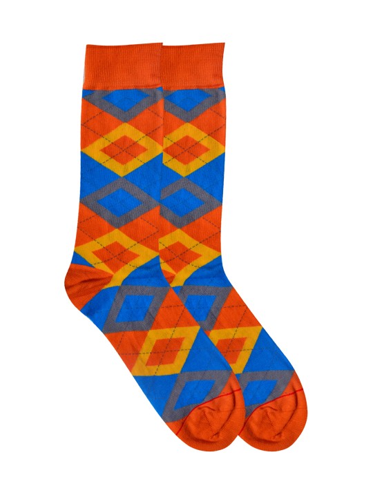 Men Multi Coloured Cotton Above Ankle Length Socks