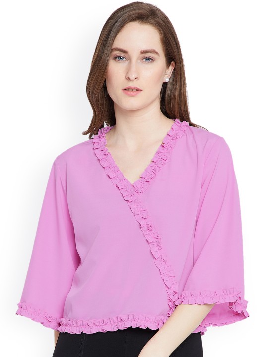 Women Pink Solid Top S