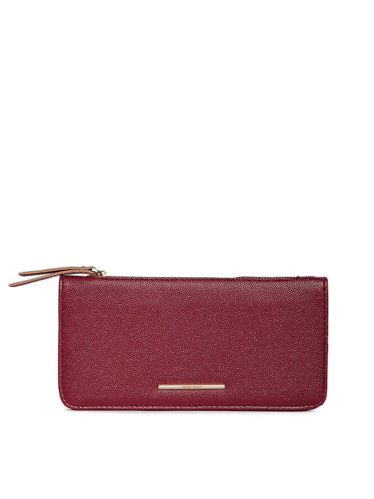 Women Maroon Solid Money Clip