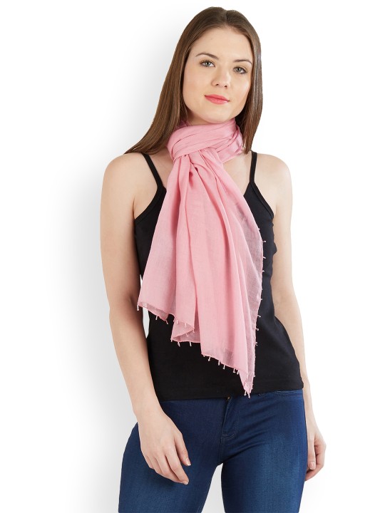 Women Pink Solid Stole