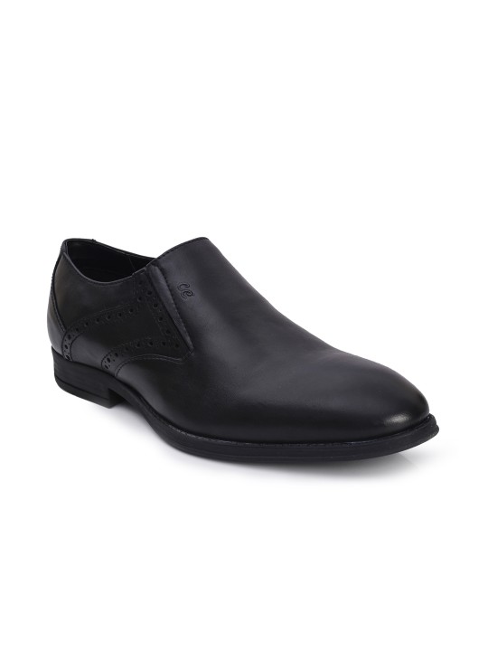 Men Genuine Black Leather Slip-on Shoes 6