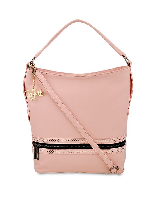 Pink Solid Hobo Bag