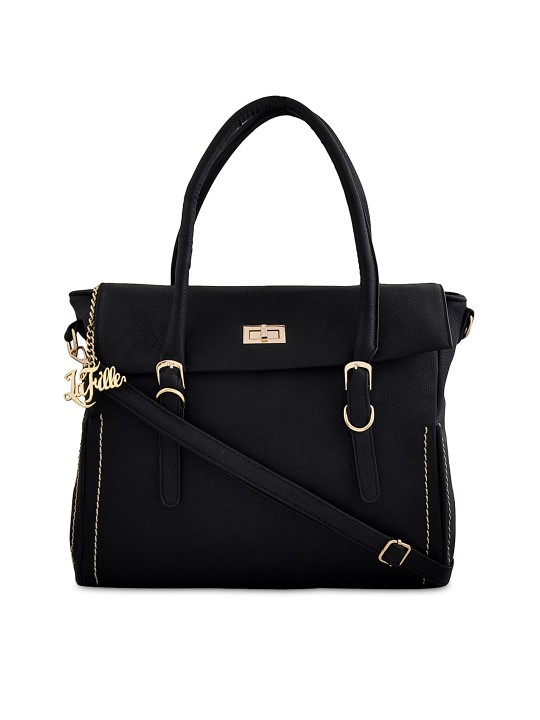 Black Solid Handheld Bag