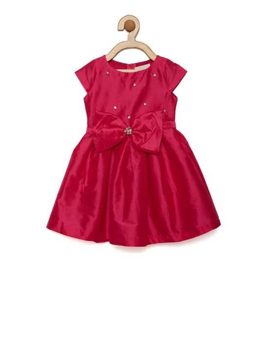 Girls Pink Embellished A-Line Dress 2-3Y