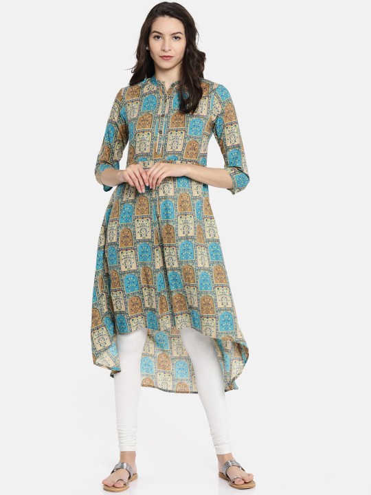 Women Multicoloured Printed A-Line Kurta XS