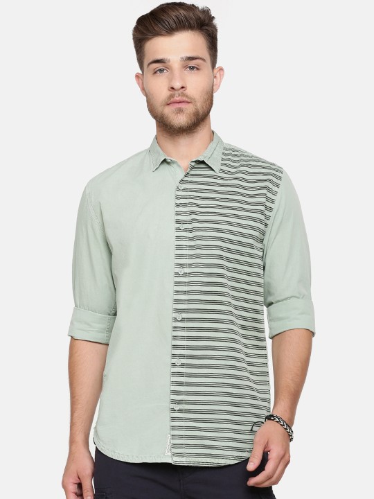 Men Green Slim Fit Solid Casual Shirt 39