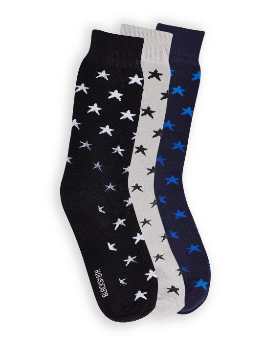 Men Set of 3 Assorted Calf-Length Socks