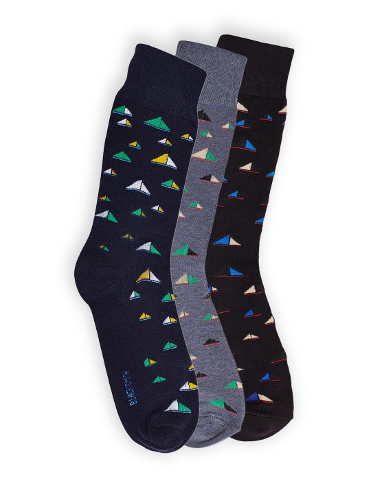 Men Set of 3 Assorted Calf-Length Socks