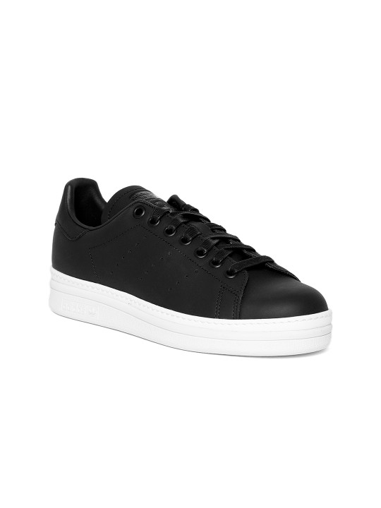Adidas Originals Women Black Stan Smith New Bold Leather Sneakers