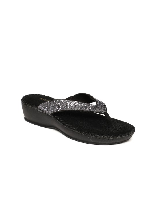 Women Silver-Toned Solid Sandals 36
