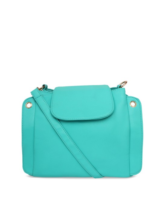 Turquoise Blue Solid Sling Bag