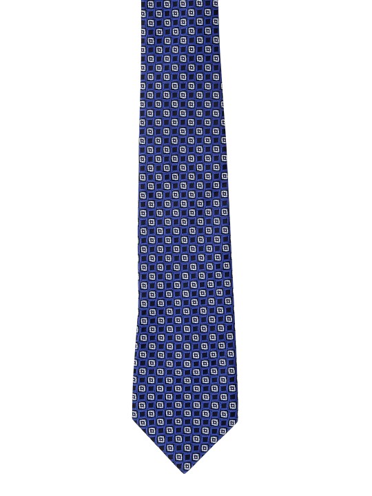 Blue Printed Broad Tie