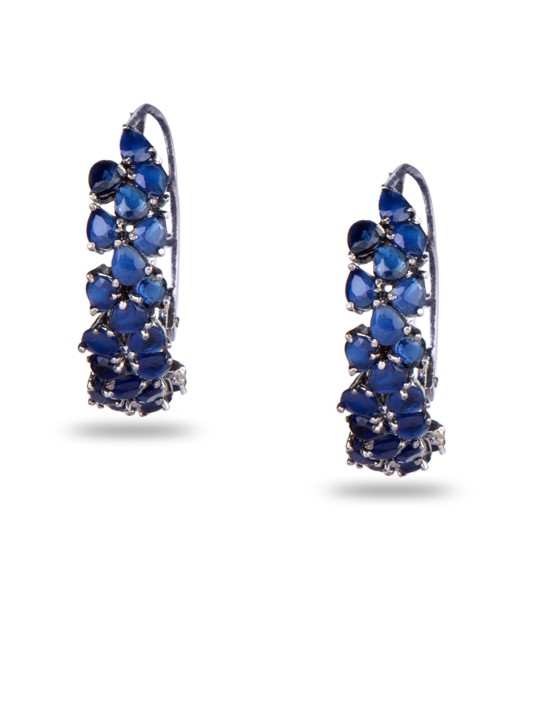 Blue Contemporary Handcrafted Hoop Earrings